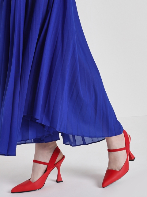 CHARLES & KEITH Women Red Solid Pumps