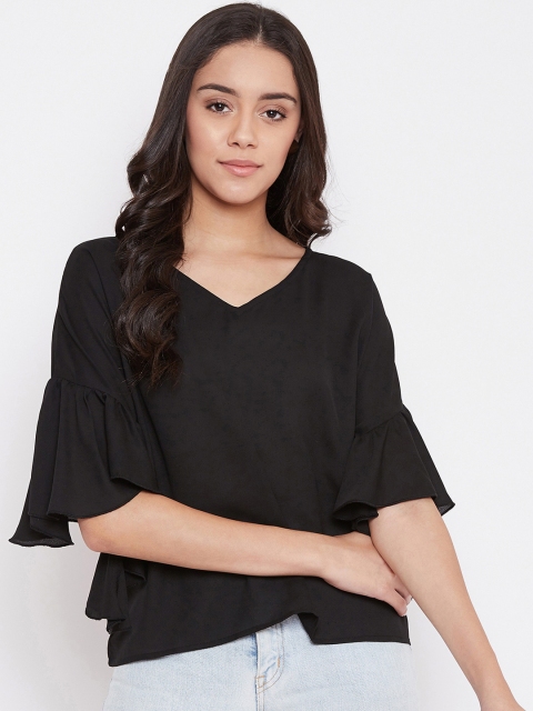 One of a Kind Women Black Solid Top