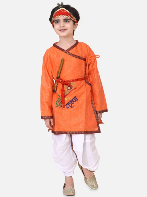 BownBee Boys Orange & White Embroidered Costume