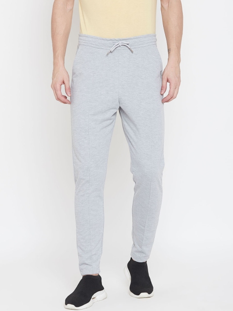 HARBORNBAY Men Grey Melange Solid Straight-Fit Track Pants