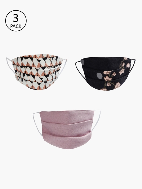 Ginger by Lifestyle Women Pack Of 3 Reusable 3-Ply Cloth Mask, Pink