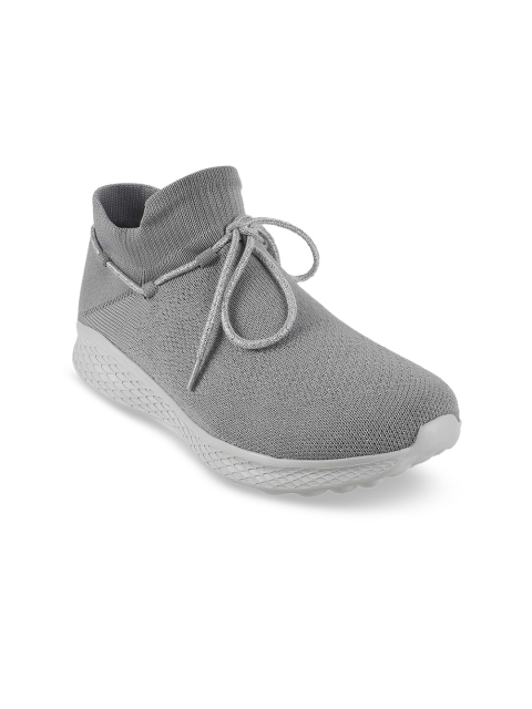 Metro Women Grey Solid Sneakers