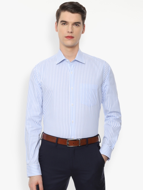 Van Heusen Men Blue Slim Fit Striped Formal Shirt