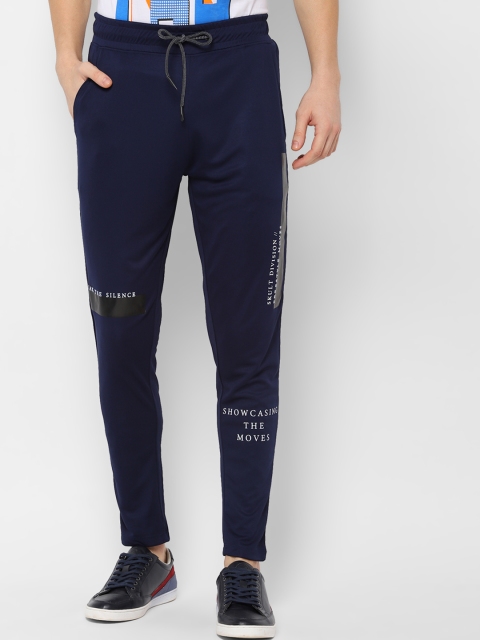 SKULT by Shahid Kapoor Men Navy Blue Printed Slim-Fit Track Pants