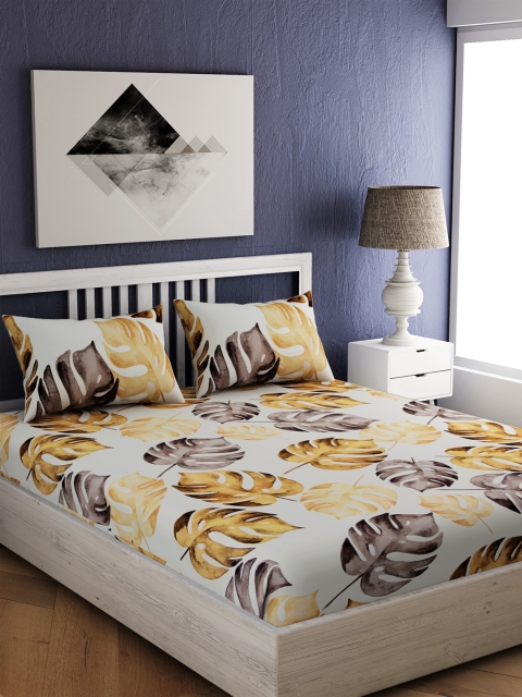 EverHOME Coffee Brown & Yellow Floral 210 TC Cotton 1 Queen Bedsheet with 2 Pillow Covers
EverHOME Coffee Brown & Yellow Floral 210 TC Cotton 1 Queen Bedsheet with 2 Pillow Covers