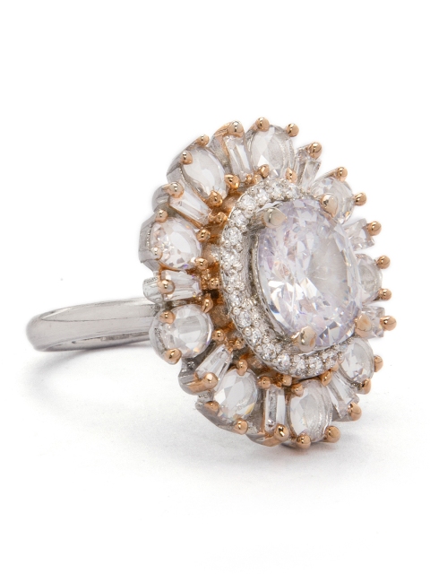 Rubans Women Silver-Plated Handcrafted Adjustable Finger Ring