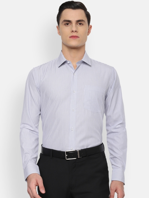 Van Heusen Men Blue Slim Fit Striped Formal Shirt