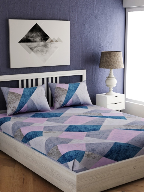EverHOME Multicoloured Geometric 210 TC Cotton 1 Queen Bedsheet with 2 Pillow Covers, Multi
EverHOME Multicoloured Geometric 210 TC Cotton 1 Queen Bedsheet with 2 Pillow Covers, Multi