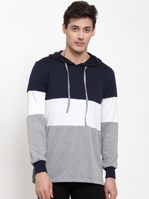 Kalt Men Navy Blue Colourblocked Hood T-shirt
Kalt Men Navy Blue Colourblocked Hood T-shirt
