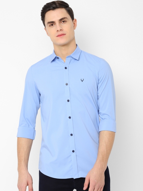 Allen Solly Men Blue Slim Fit Solid Casual Shirt