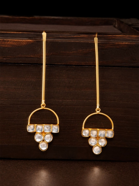 Rubans Gold-Plated Handcrafted Kundan Classic Drop Earrings