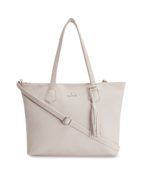 Lavie Taupe Solid Tote Bag