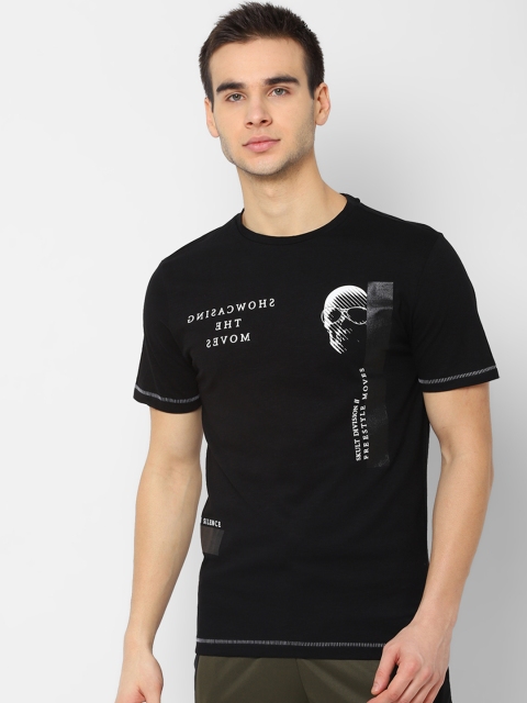 SKULT by Shahid Kapoor Men Black Printed Round Neck T-shirt