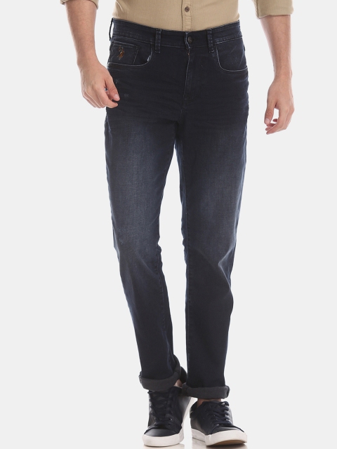 U.S. Polo Assn. Men Blue Slim Fit Mid-Rise Clean Look Jeans