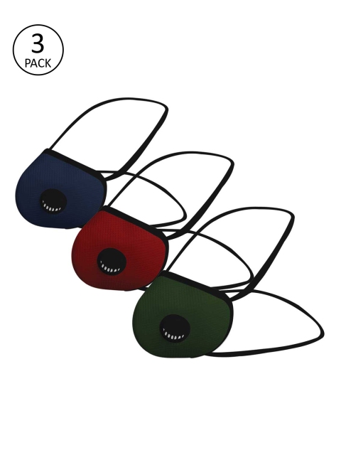 Soie Unisex 3 Pcs 8 Ply Two Way Respirator Reusable Head Loops SN 99 Protection Masks, Maroon
