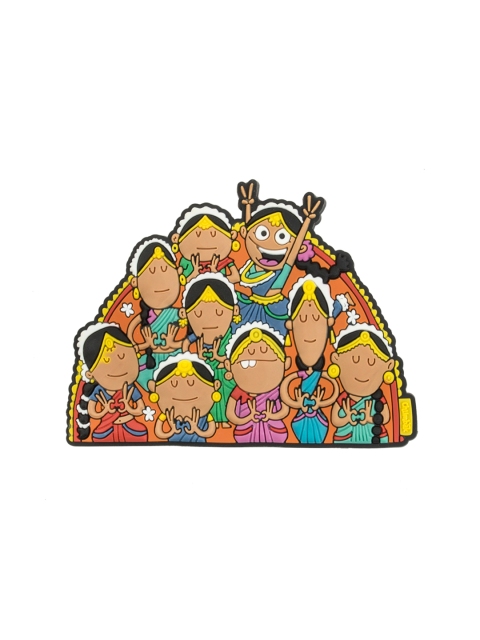 Chumbak Orange & Beige Printed Tara Magnet