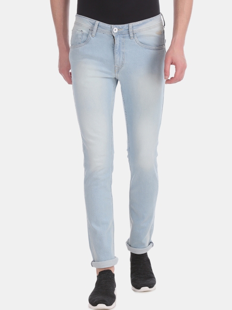 Flying Machine Men Blue Skinny Fit Mid-Rise Clean Look Stretchable Jeans