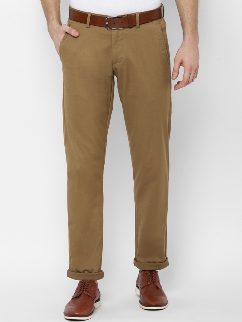 Allen Solly Men Khaki Slim Fit Solid Regular Trousers