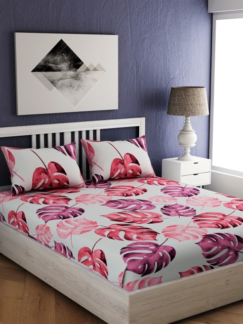 EverHOME Pink & Off-White Floral 210 TC Cotton 1 Queen Bedsheet with 2 Pillow Covers
EverHOME Pink & Off-White Floral 210 TC Cotton 1 Queen Bedsheet with 2 Pillow Covers