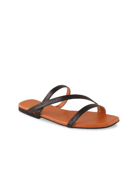 Siendo Desi Women Black Solid Open Toe Flats