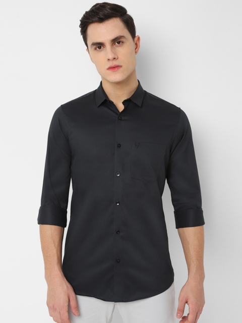Allen Solly Men Black Slim Fit Solid Casual Shirt