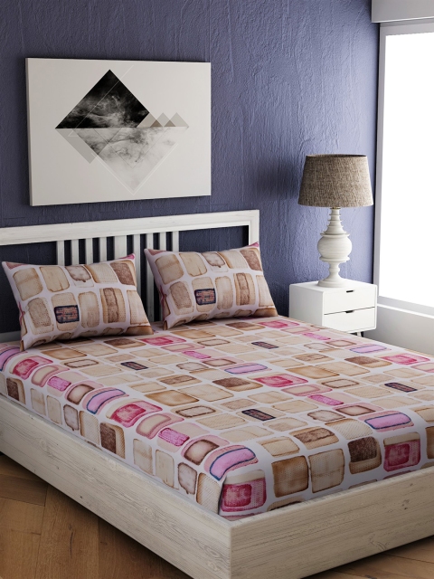 EverHOME Multicoloured Geometric 144 TC Cotton 1 Queen Bedsheet with 2 Pillow Covers, Multi
EverHOME Multicoloured Geometric 144 TC Cotton 1 Queen Bedsheet with 2 Pillow Covers, Multi