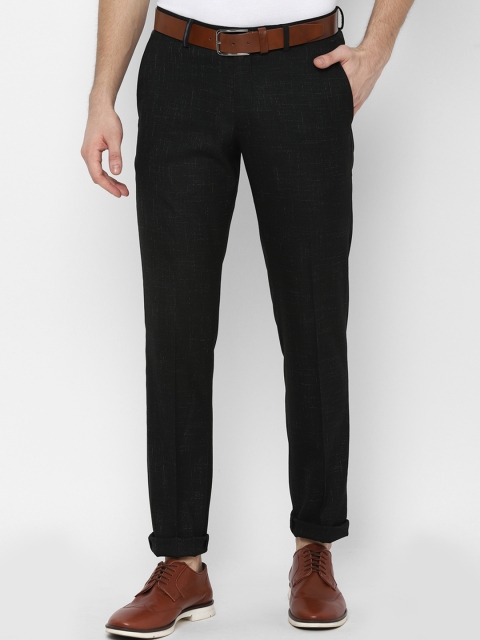 Allen Solly Men Black Slim Fit Solid Formal Trousers