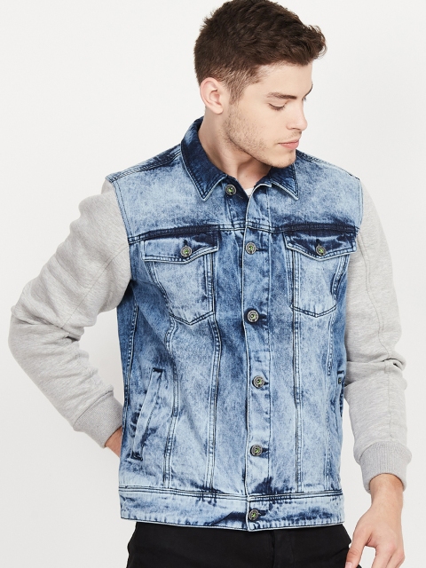 Bossini Men Blue Washed Denim Jacket