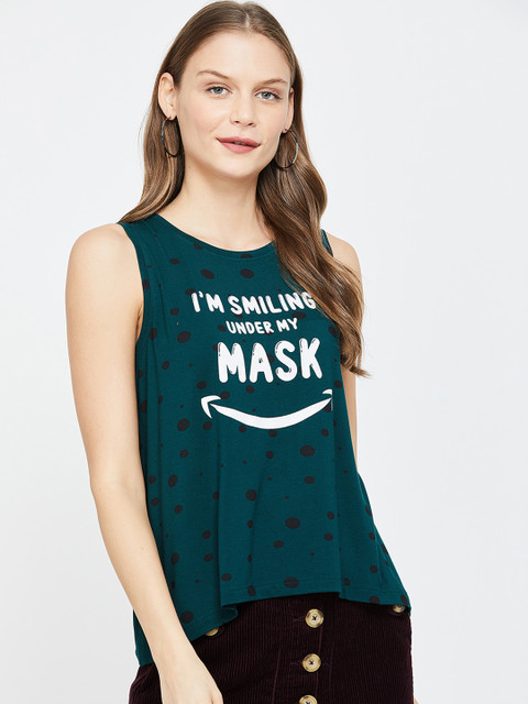Ginger by Lifestyle Women Green & Black Printed A-Line Top
Ginger by Lifestyle Women Green & Black Printed A-Line Top