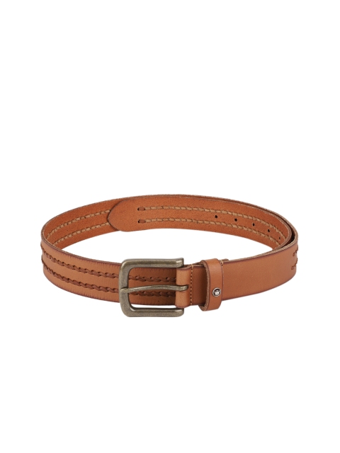 Louis Philippe Men Brown Textured Leather Belt