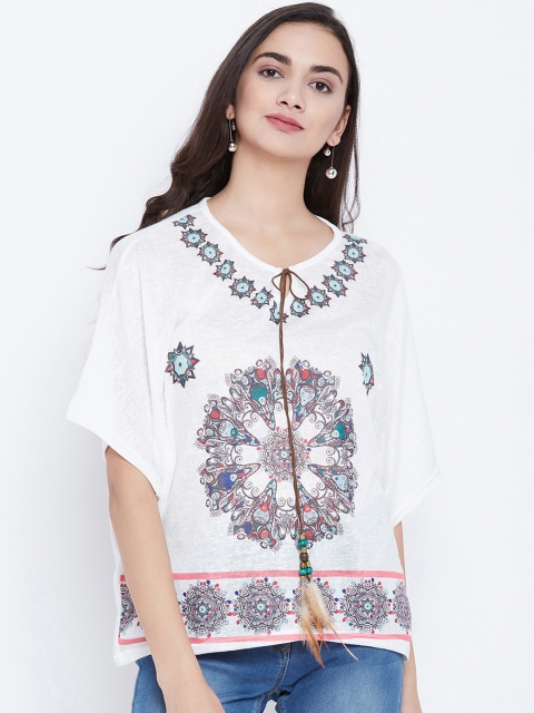 Camey Women White Printed Top