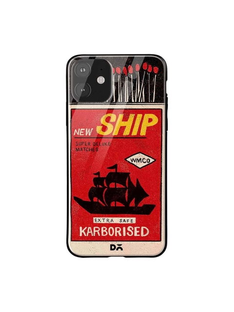 DailyObjects Black & Red New Ship Matchbox iPhone 11 Glass Case