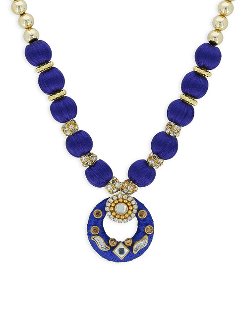 AKSHARA Blue & Gold-Toned Handcrafted Necklace 
AKSHARA Blue & Gold-Toned Handcrafted Necklace