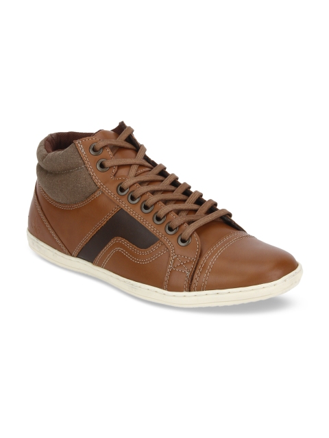 Bond Street By Red Tape Men Tan Brown Solid Mid-Top Sneakers