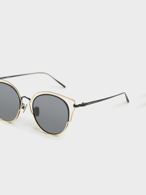 CHARLES & KEITH Women Cateye Sunglasses CK3-21280357, Black