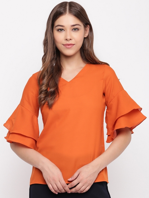 Capybara Women Orange Solid Top