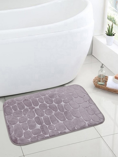 Cortina Grey Textured Microfiber Bath Rug