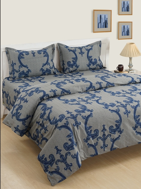 SWAYAM Blue & Grey Ethnic Motifs 600 TC Cotton 1 Extra Large Bedsheet with 2 Pillow Covers
SWAYAM Blue & Grey Ethnic Motifs 600 TC Cotton 1 Extra Large Bedsheet with 2 Pillow Covers