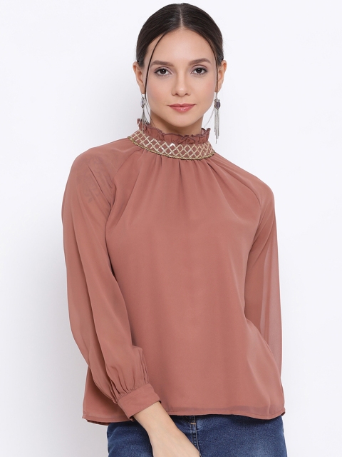ALL WAYS YOU Women Brown Solid Top