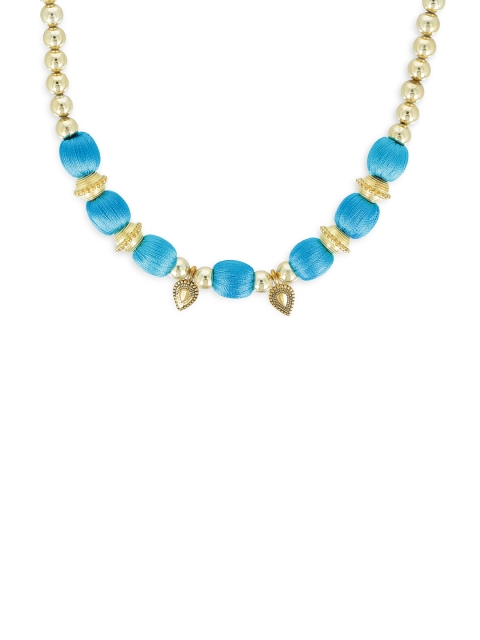 AKSHARA Gold-Toned & Blue Synthetic Choker Necklace