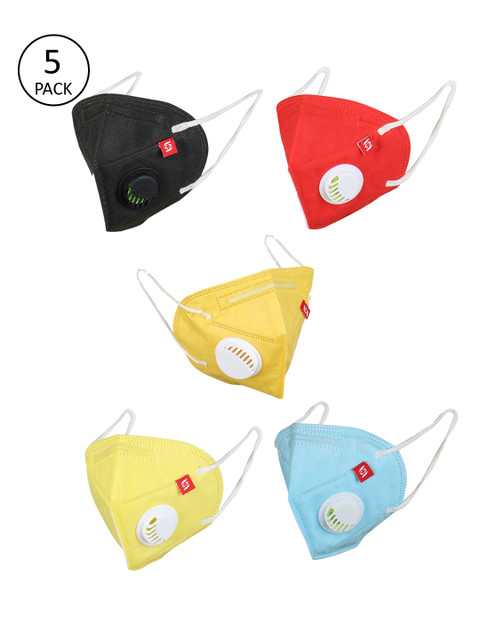 Swiss Design Unisex 5 Pcs 5-Ply Reusable Valved Anti-Pollution KN95 Outdoor Masks, Multi
Swiss Design Unisex 5 Pcs 5-Ply Reusable Valved Anti-Pollution KN95 Outdoor Masks, Multi