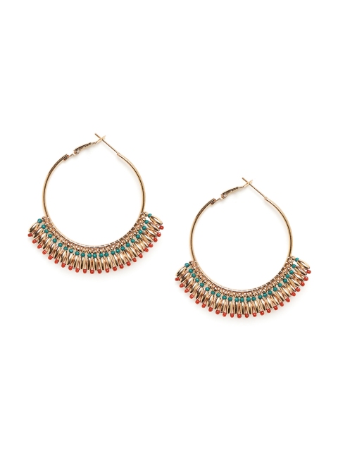 Chumbak Multicoloured Circular Hoop Earrings, Multi