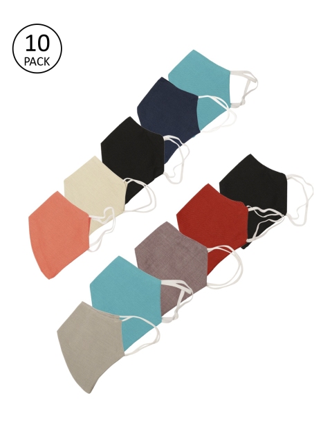 Gnist Unisex 10 Pcs Solid 2-Ply Anti-Pollution Cloth Masks, Black