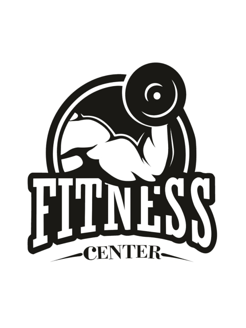 WALLSTICK Black Fitness Center Large Vinyl Wall Sticker
