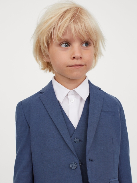 H&M Boys Blue Solid Jacket