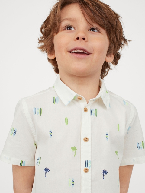 H&M Boys White Cotton Shirt