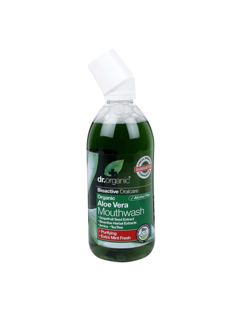 dr.organic Aloe Vera Mouthwash 500 ml, Green
