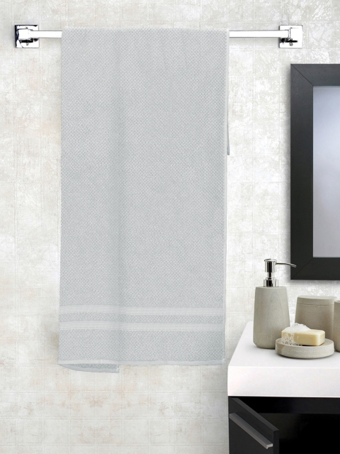 Story@home Unisex Grey Solid 600 GSM Large Bath Towel
