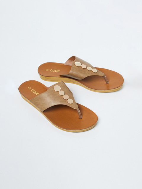 CODE by Lifestyle Women Tan Embellished PU Open Toe Flats
CODE by Lifestyle Women Tan Embellished PU Open Toe Flats