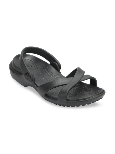Crocs Women Black Meleen CrossBand Solid Open Toe Flats